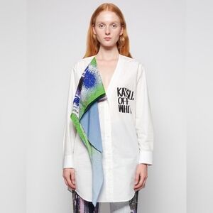 OFF WHITE × KATSU Bandana Detail Logo Print Shirt Dress IT 38 US 2 Org $1,170